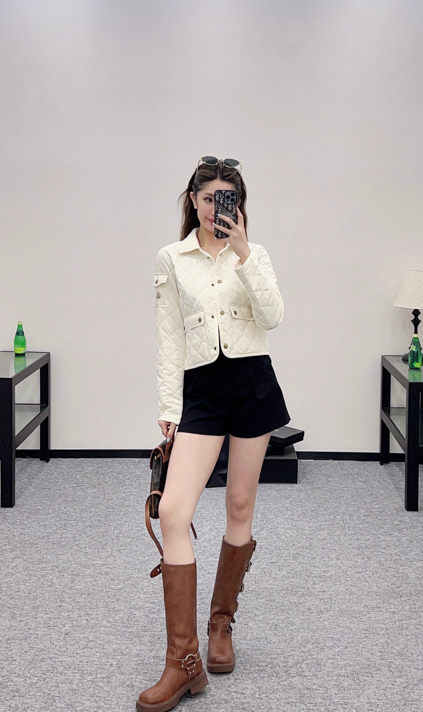 2025 Autumn New Arrival Diamond Lapel Down Cotton Jacket