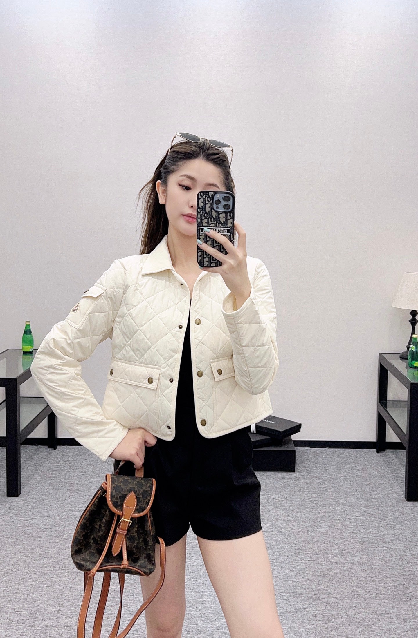 2025 Autumn New Arrival Diamond Lapel Down Cotton Jacket