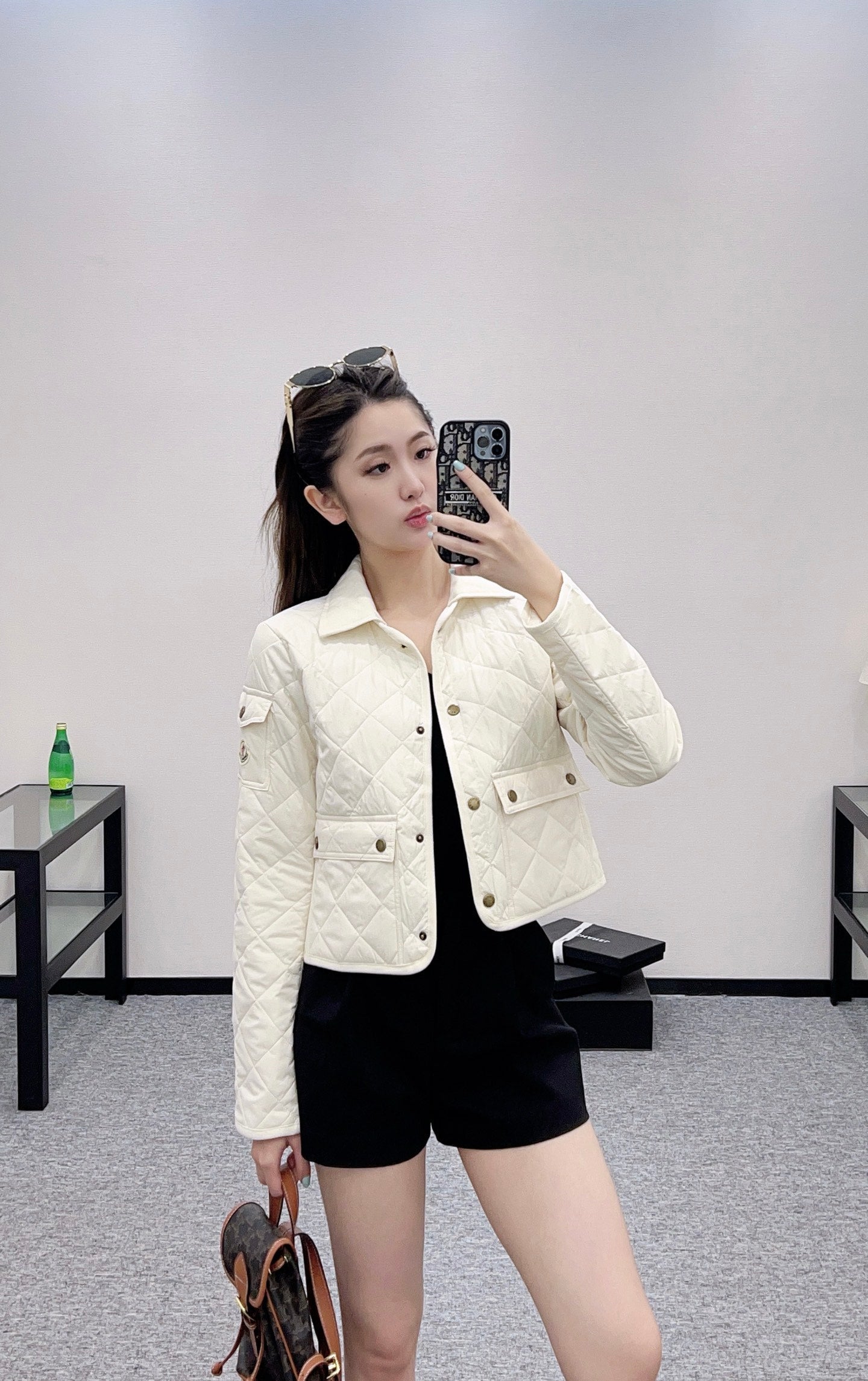 2025 Autumn New Arrival Diamond Lapel Down Cotton Jacket