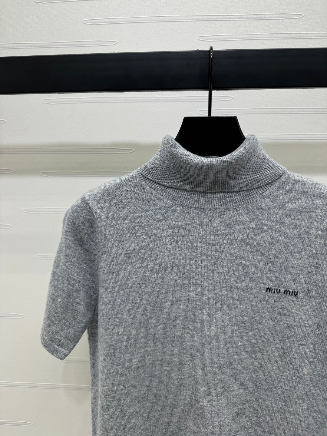 2025 early autumn new high collar knitted short sleeves