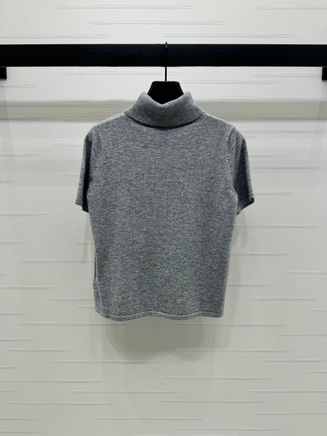 2025 early autumn new high collar knitted short sleeves