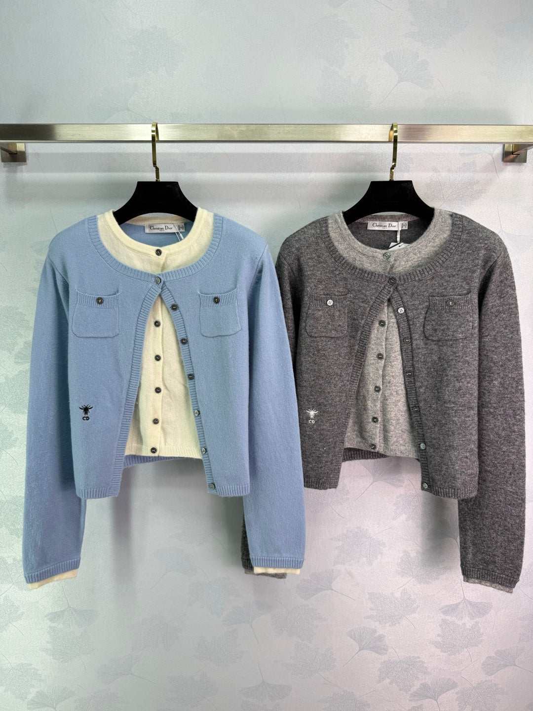 2025 Early Autumn New Round Neck Contrast Color Knitted Cardigan
