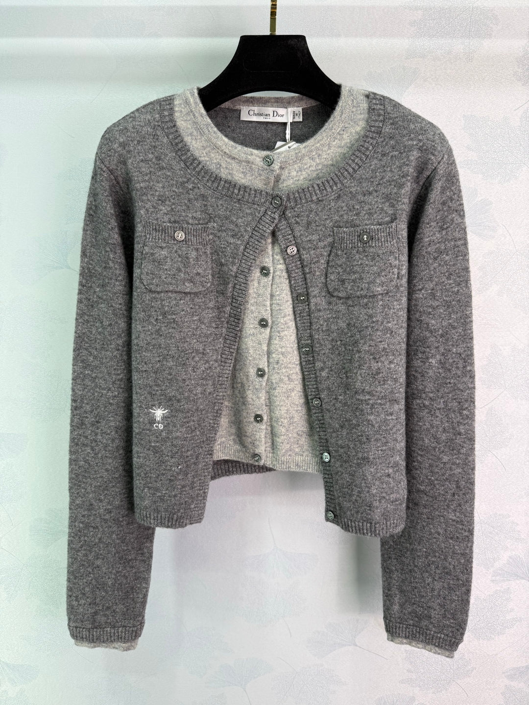 2025 Early Autumn New Round Neck Contrast Color Knitted Cardigan