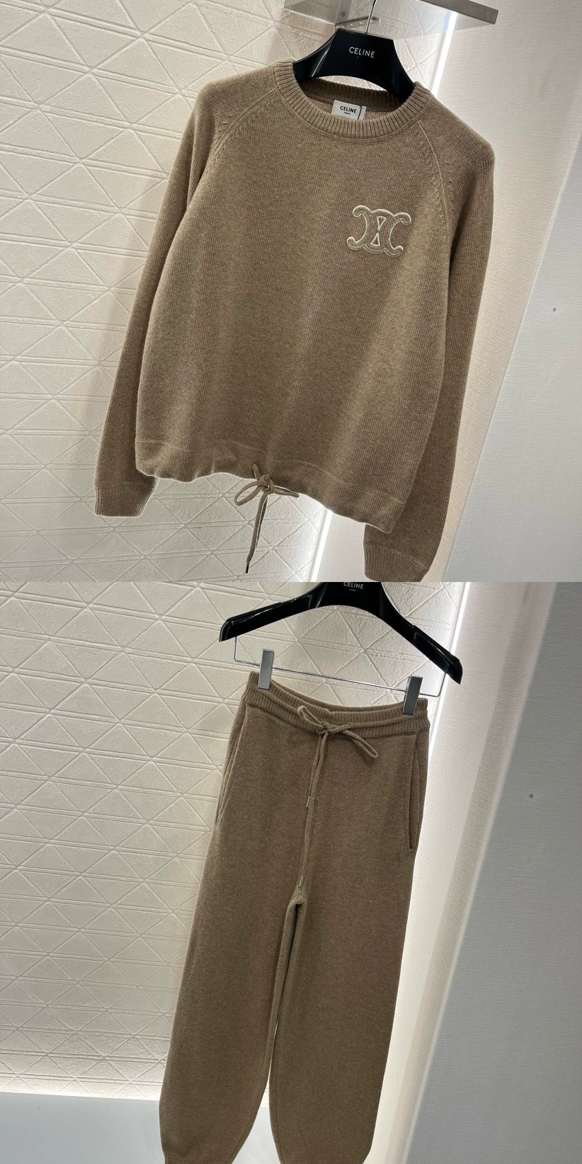 25 Early Spring New Knitted Pullover Sweatshirt Trousers Set