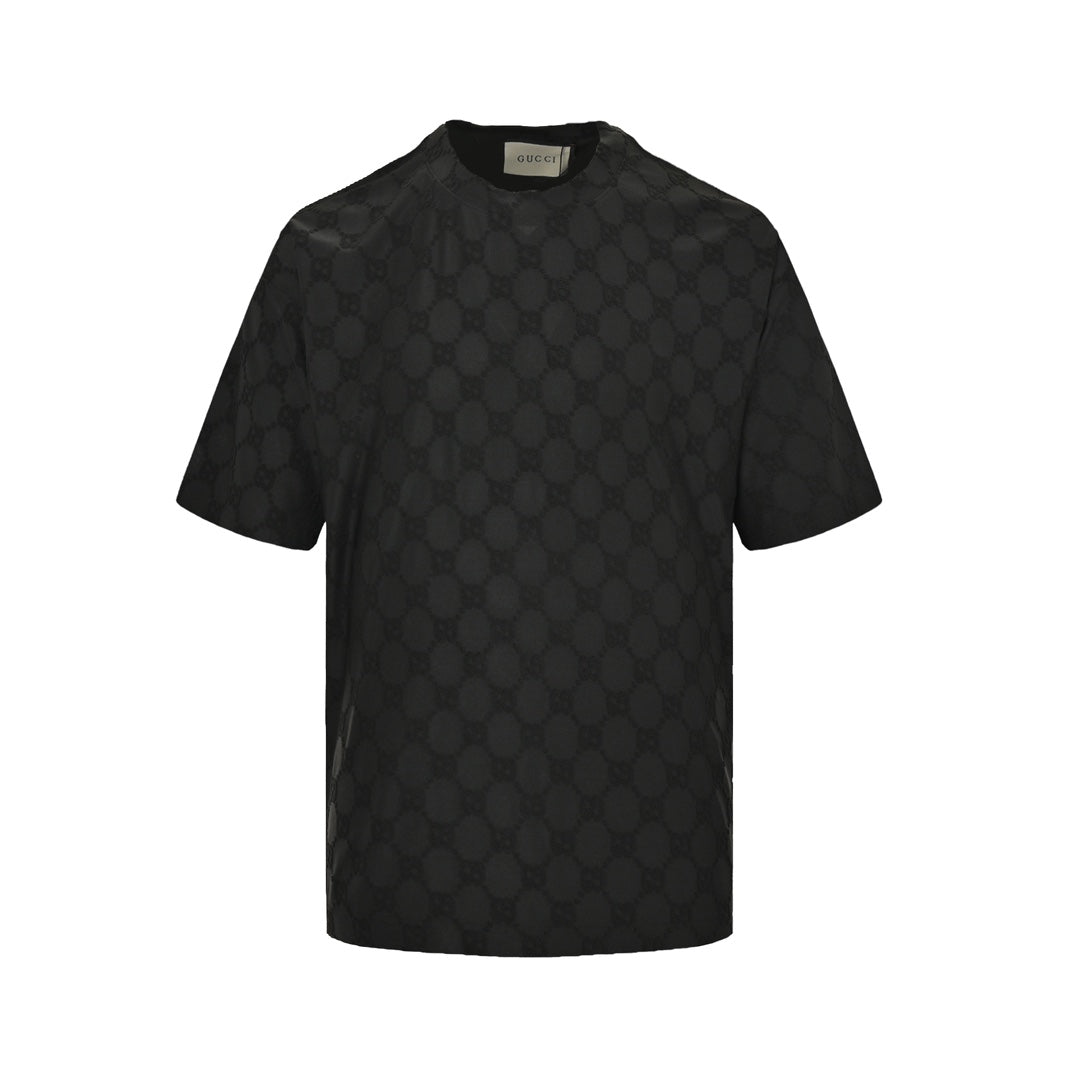 All-over double jacquard short sleeves