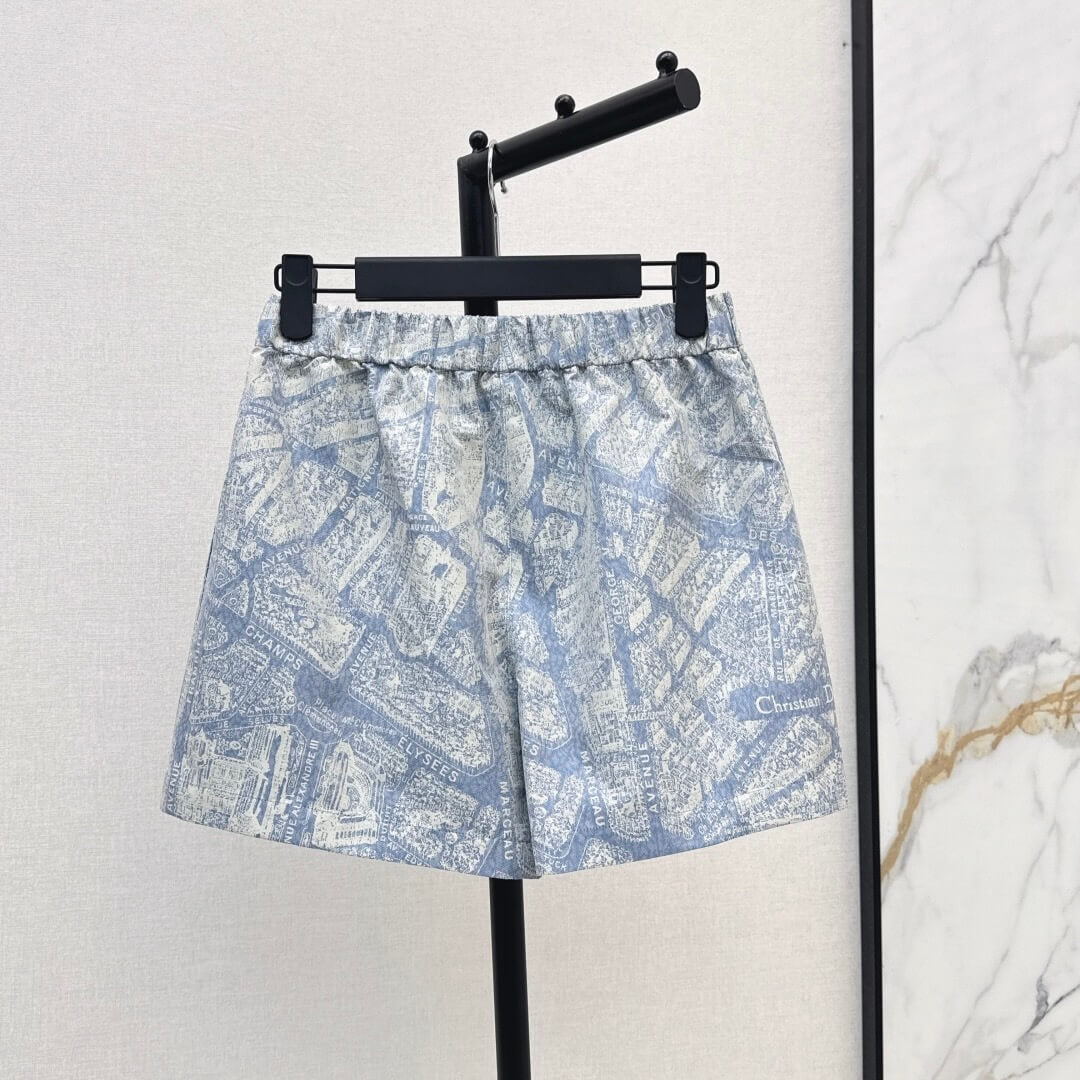 Pattern Buckle Elastic Waist Culottes