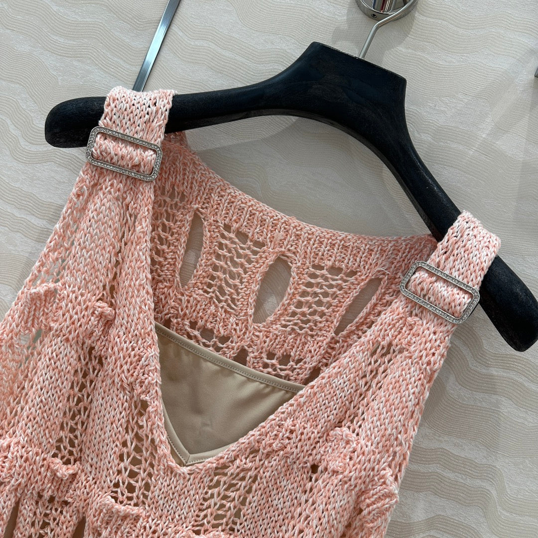 25 Wispy Crochet Knit Tank Top (with Butterfly Belt)