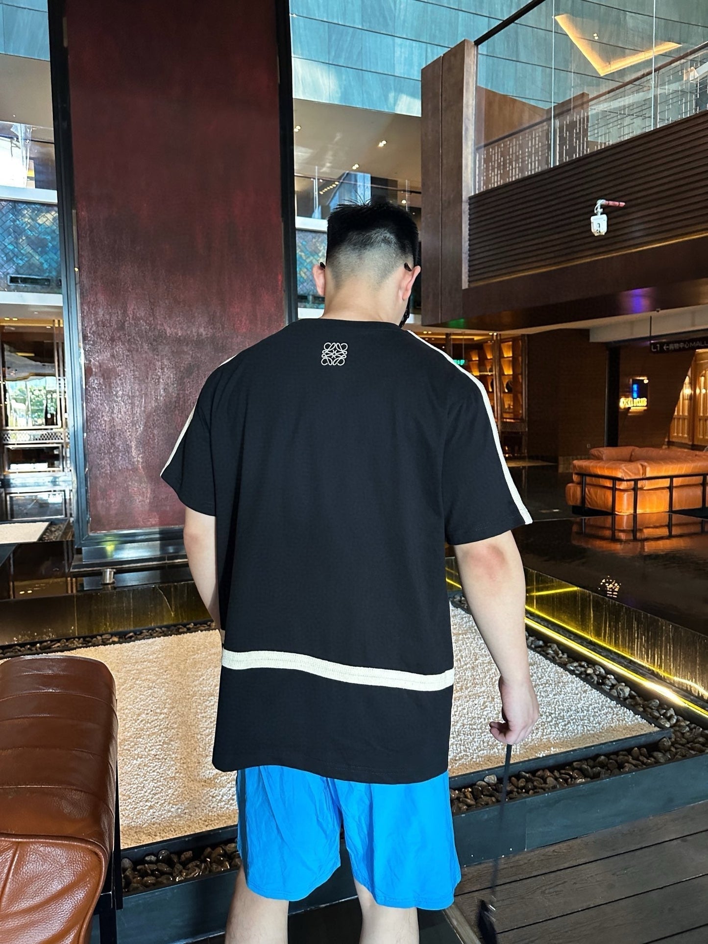 25SS Color block braided web short sleeves