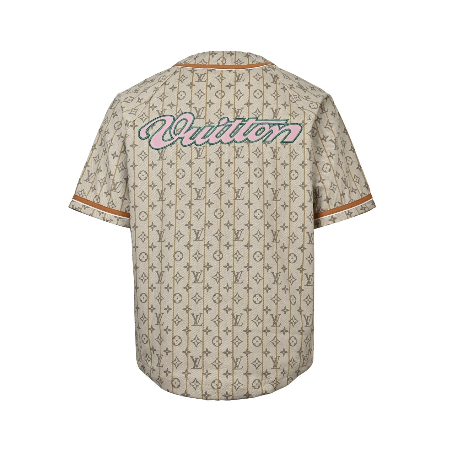 25ss fashion show collaboration embroidered short sleeved baseball shirt