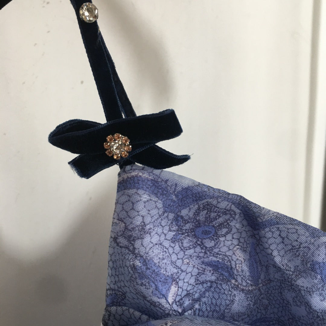 25 new Diamond bow halter dress