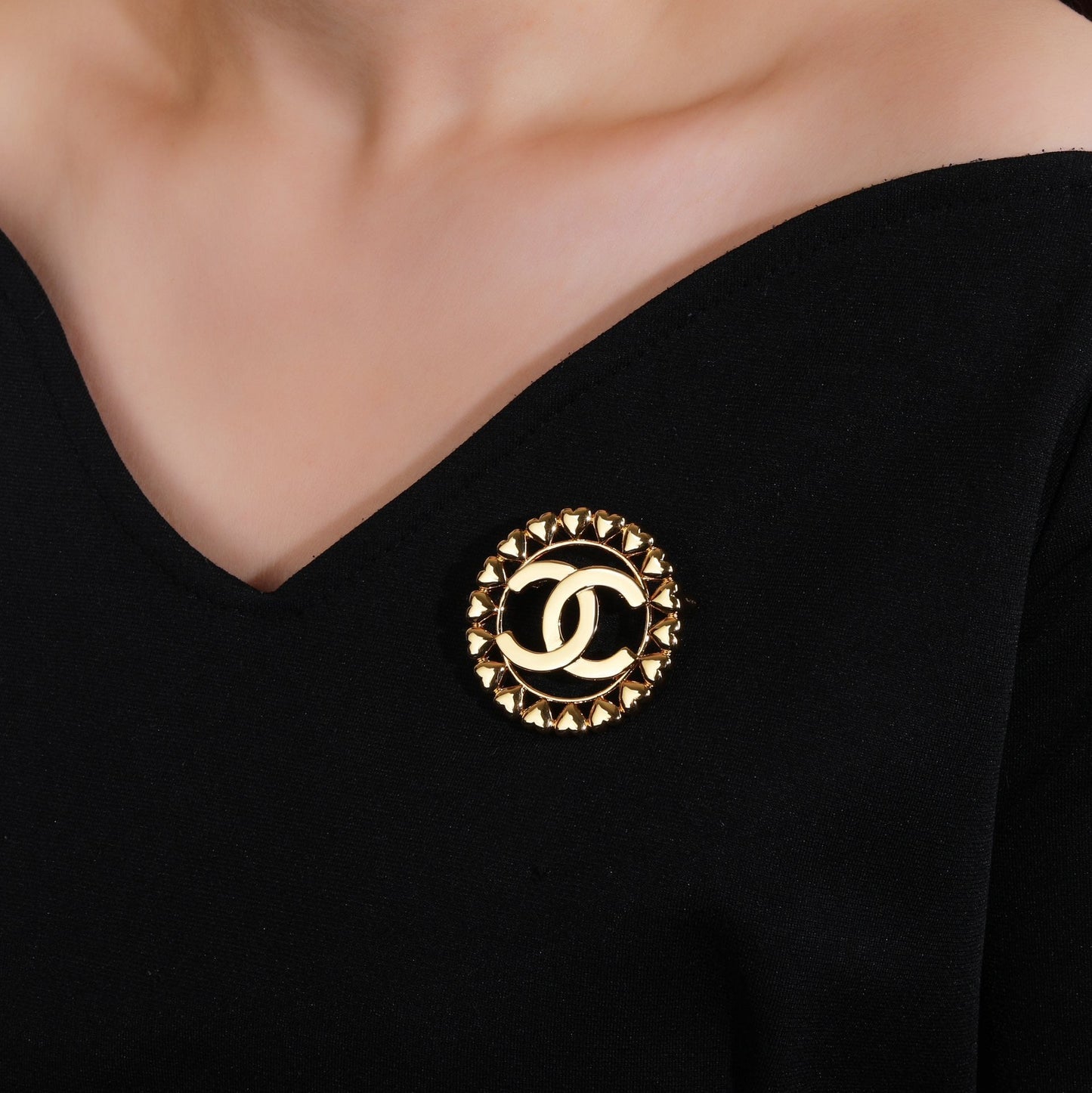 C Glossy Letters Brooch