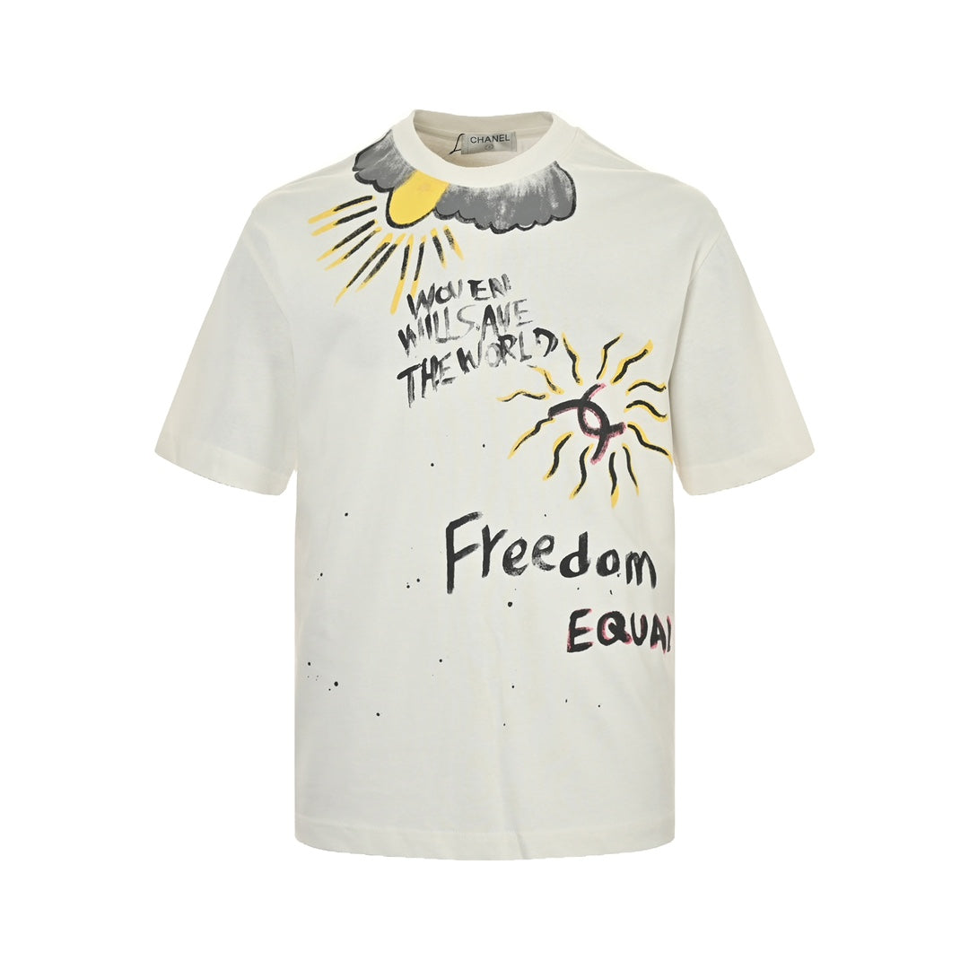 Hand drawn graffiti printed short sleeves
