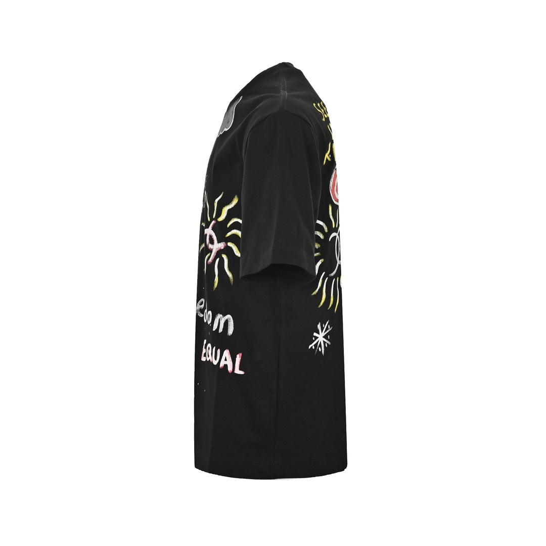 Hand drawn graffiti printed short sleeves