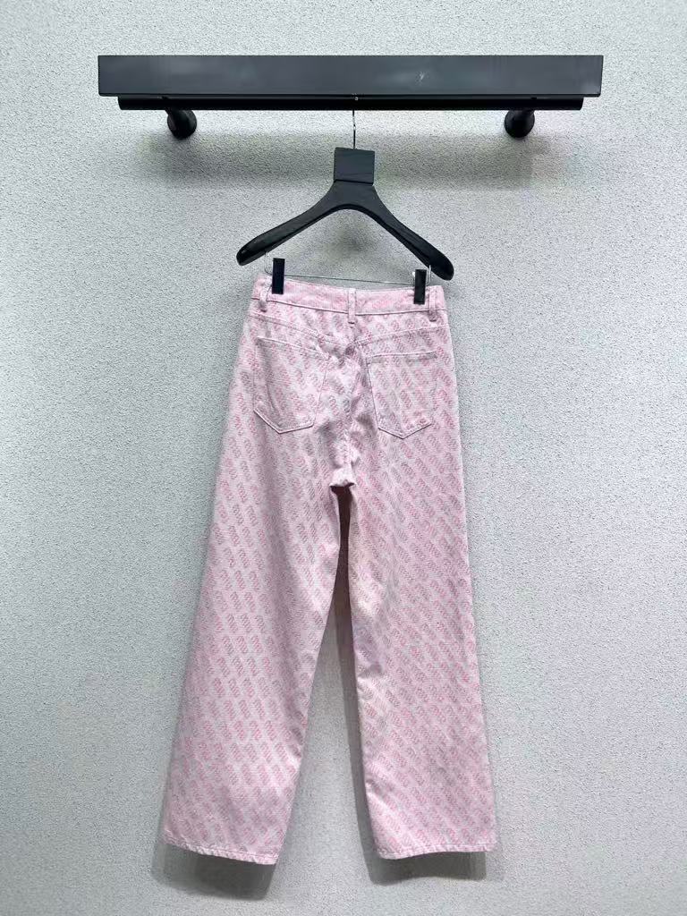M 25 Pink denim trousers with logo