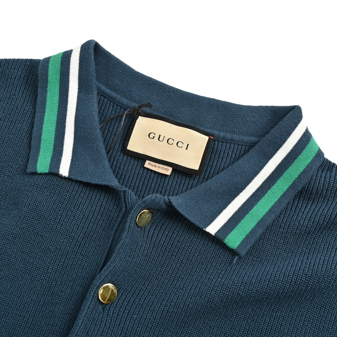 25ss Pocket Embroidered Knitted Polo Short Sleeve