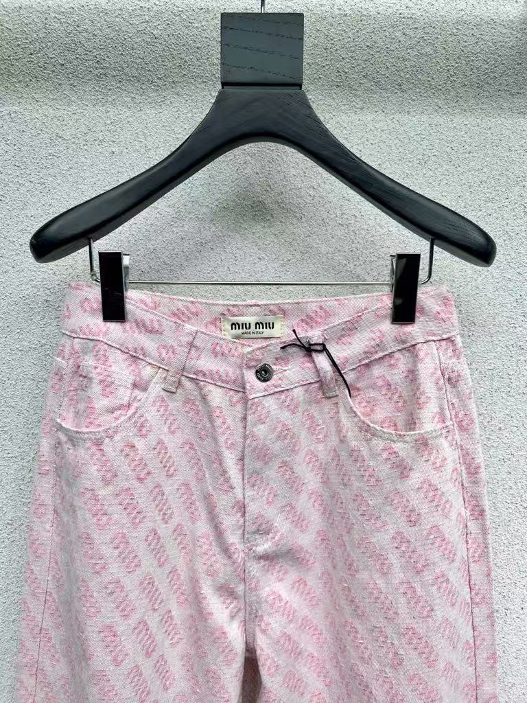 M 25 Pink denim trousers with logo