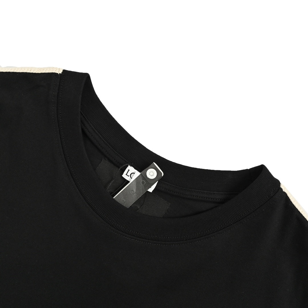 25SS Color block braided web short sleeves