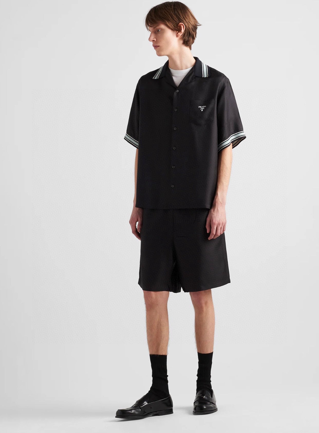 Silk suit top short sleeve shirt
