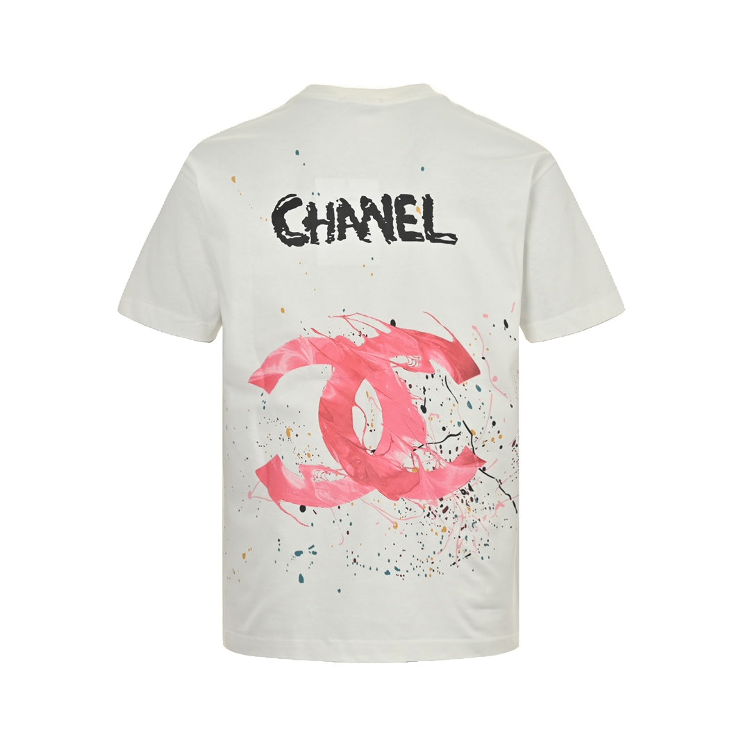 Hand-painted spray-painted short sleeves
