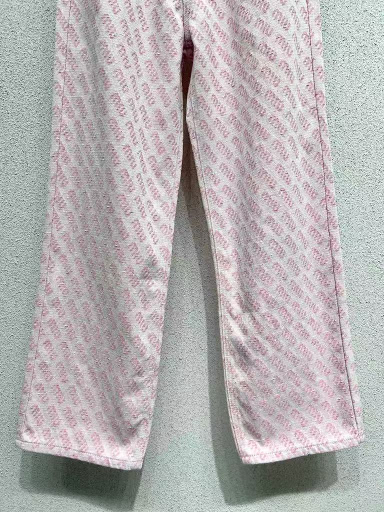 M 25 Pink denim trousers with logo