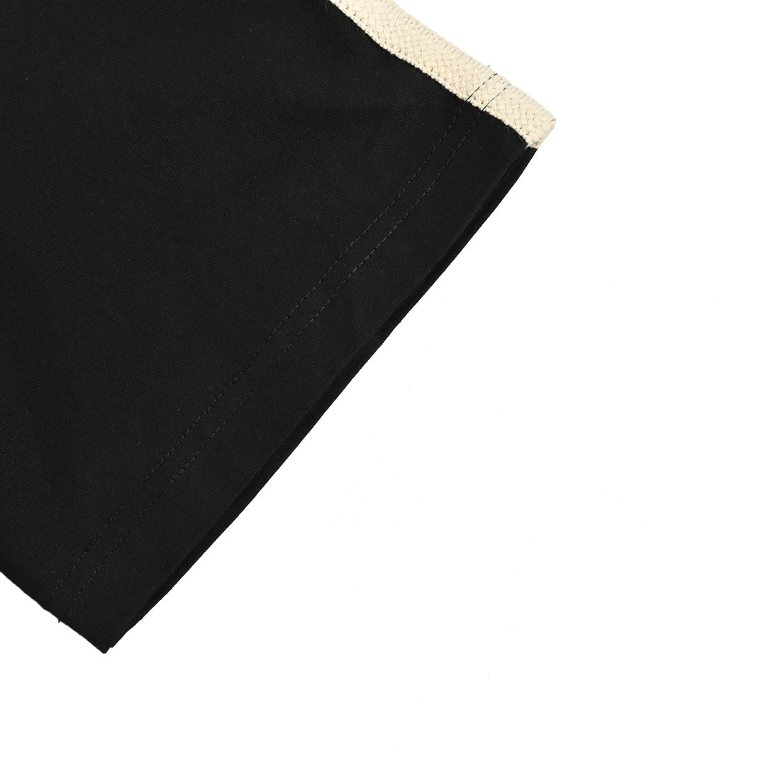 25SS Color block braided web short sleeves
