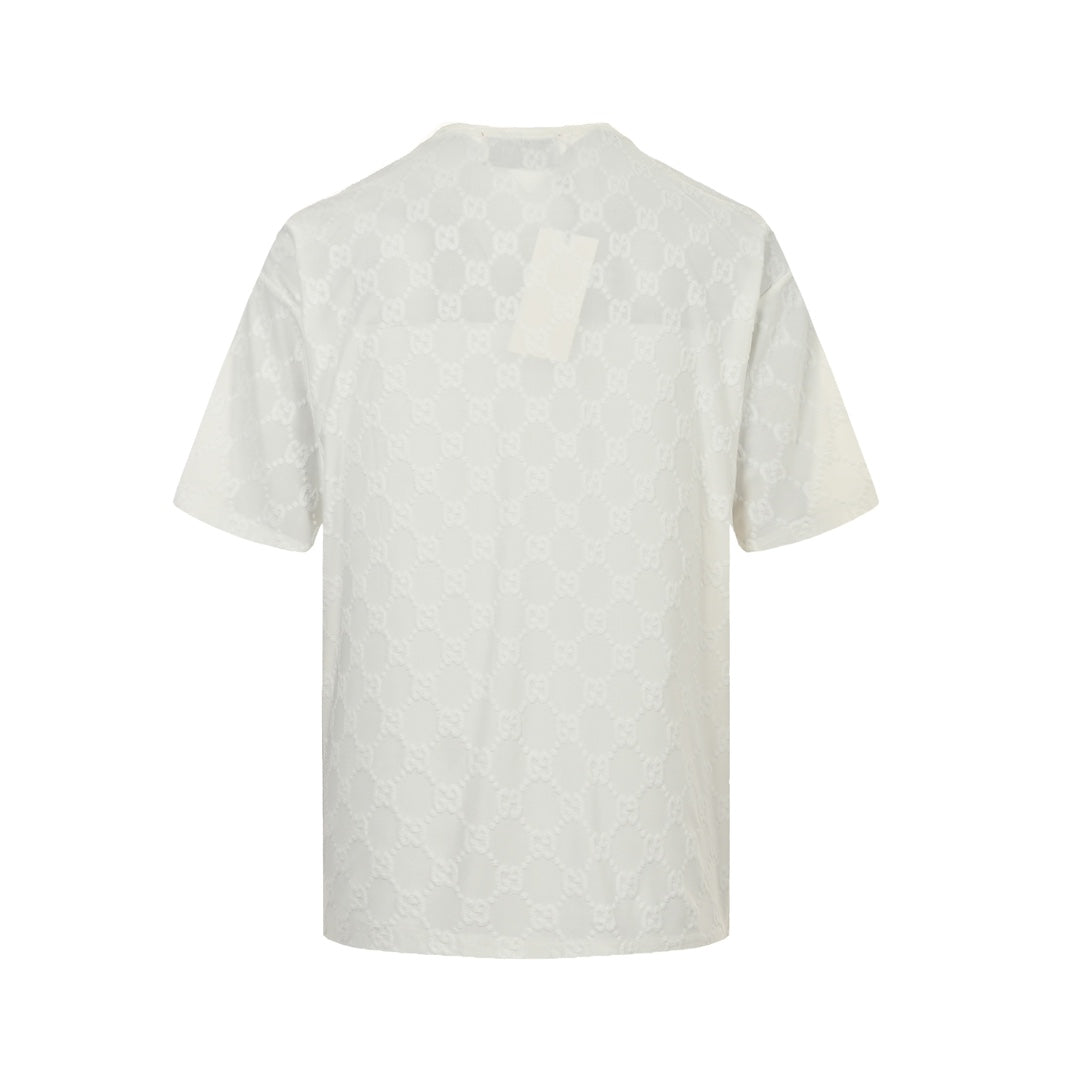All-over double jacquard short sleeves