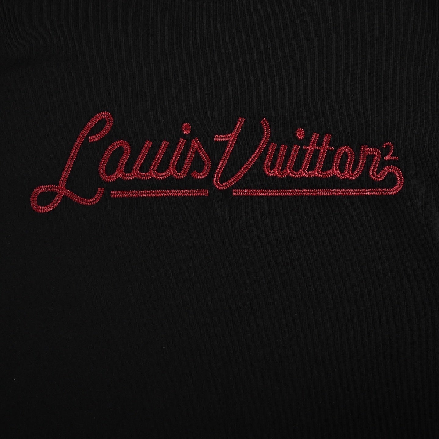 25ss cursive letter embroidery short sleeved shirt