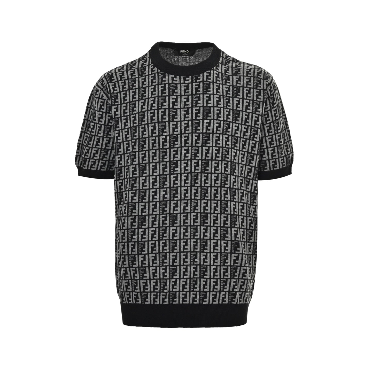 25ss FF jacquard full print knitted short sleeves