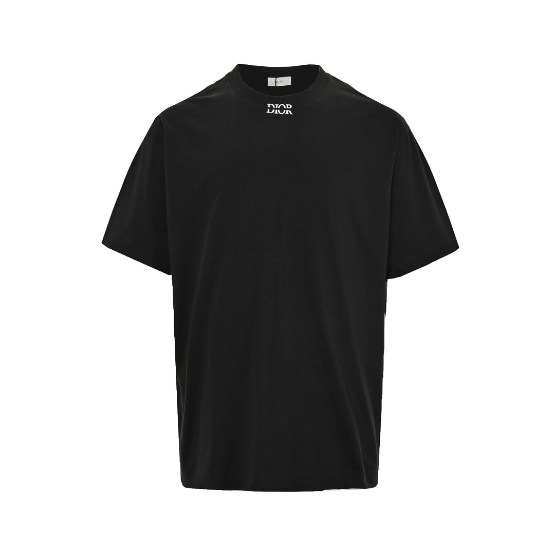 25ss Short sleeves with letter embroidery on neckline