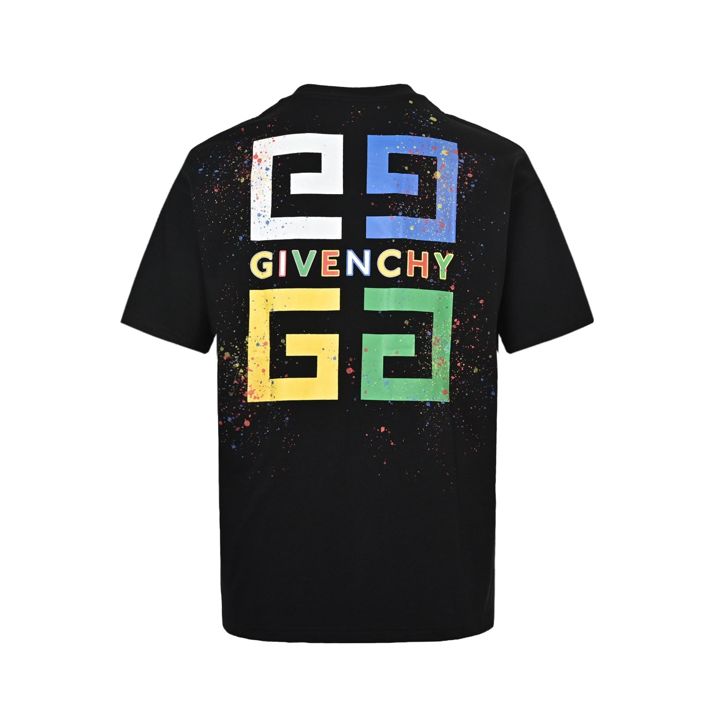25ss Palace Grid Color Splash Ink Printed Short Sleeve