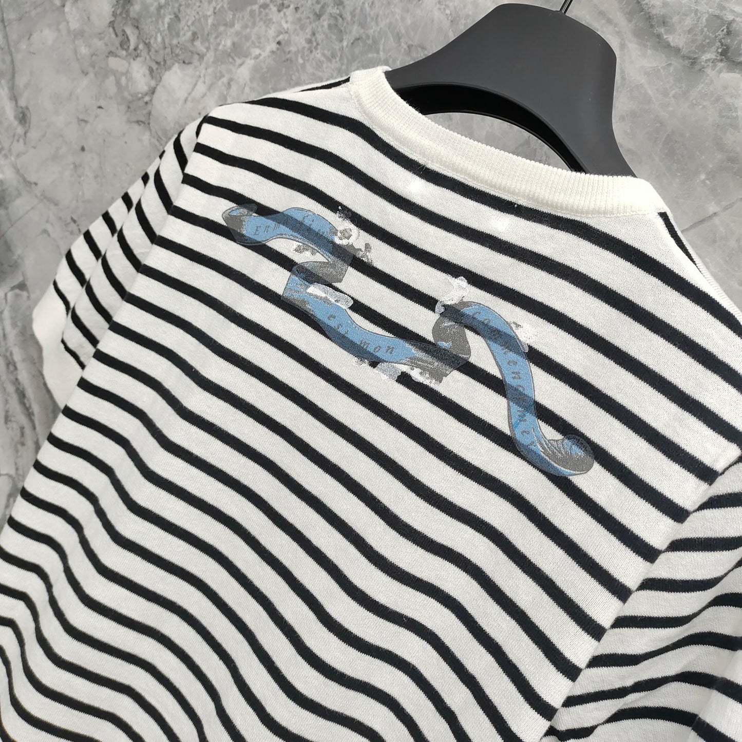 25 Platinum Collection Striped stars Printed high-fashion linen knit short sleeve!