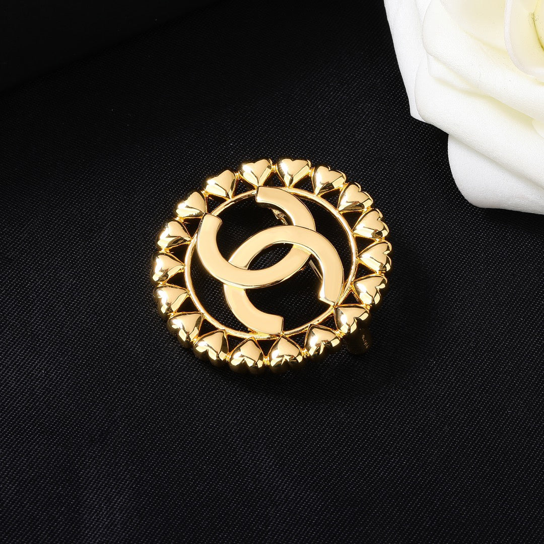 C Glossy Letters Brooch