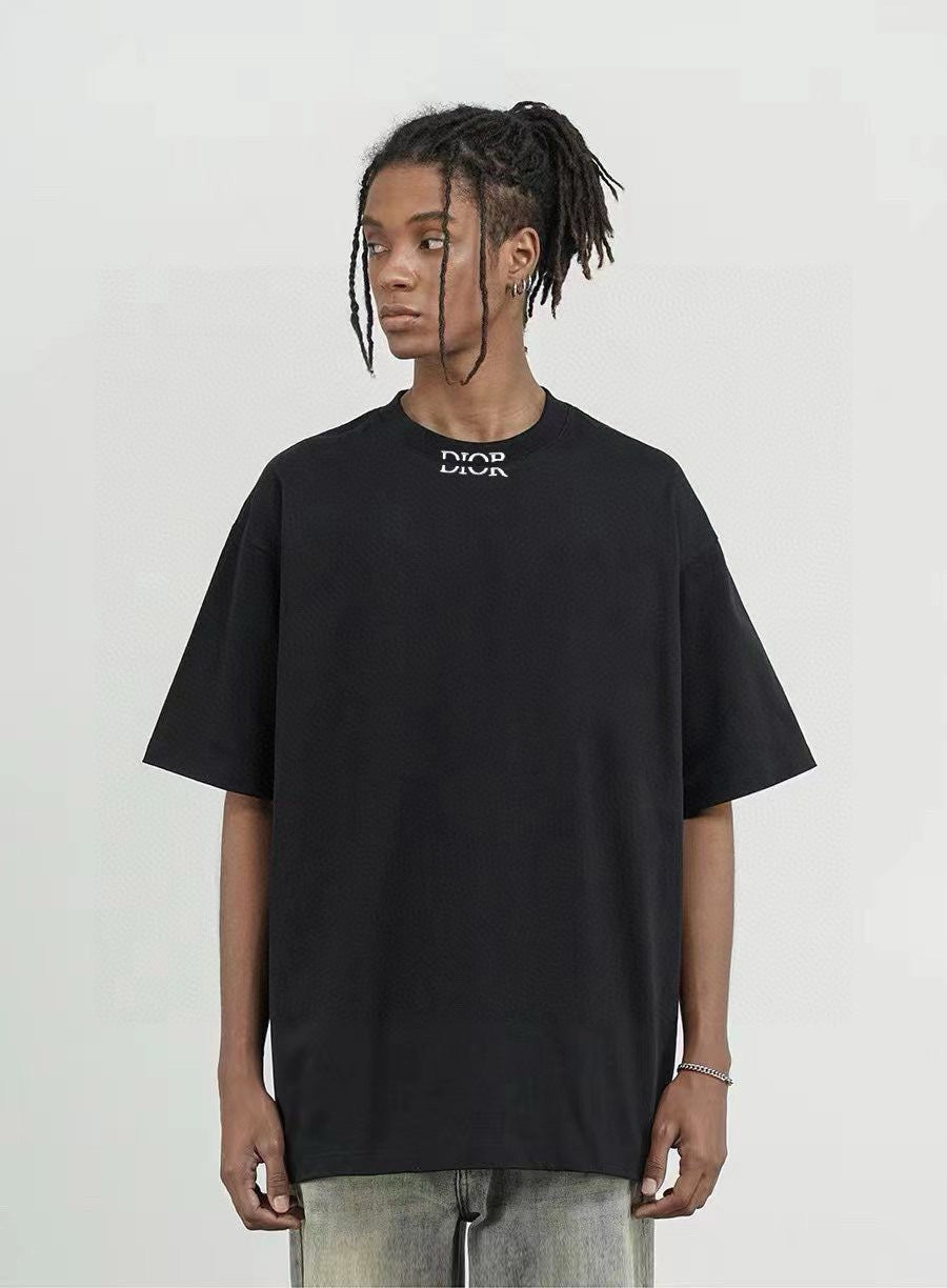 25ss Short sleeves with letter embroidery on neckline