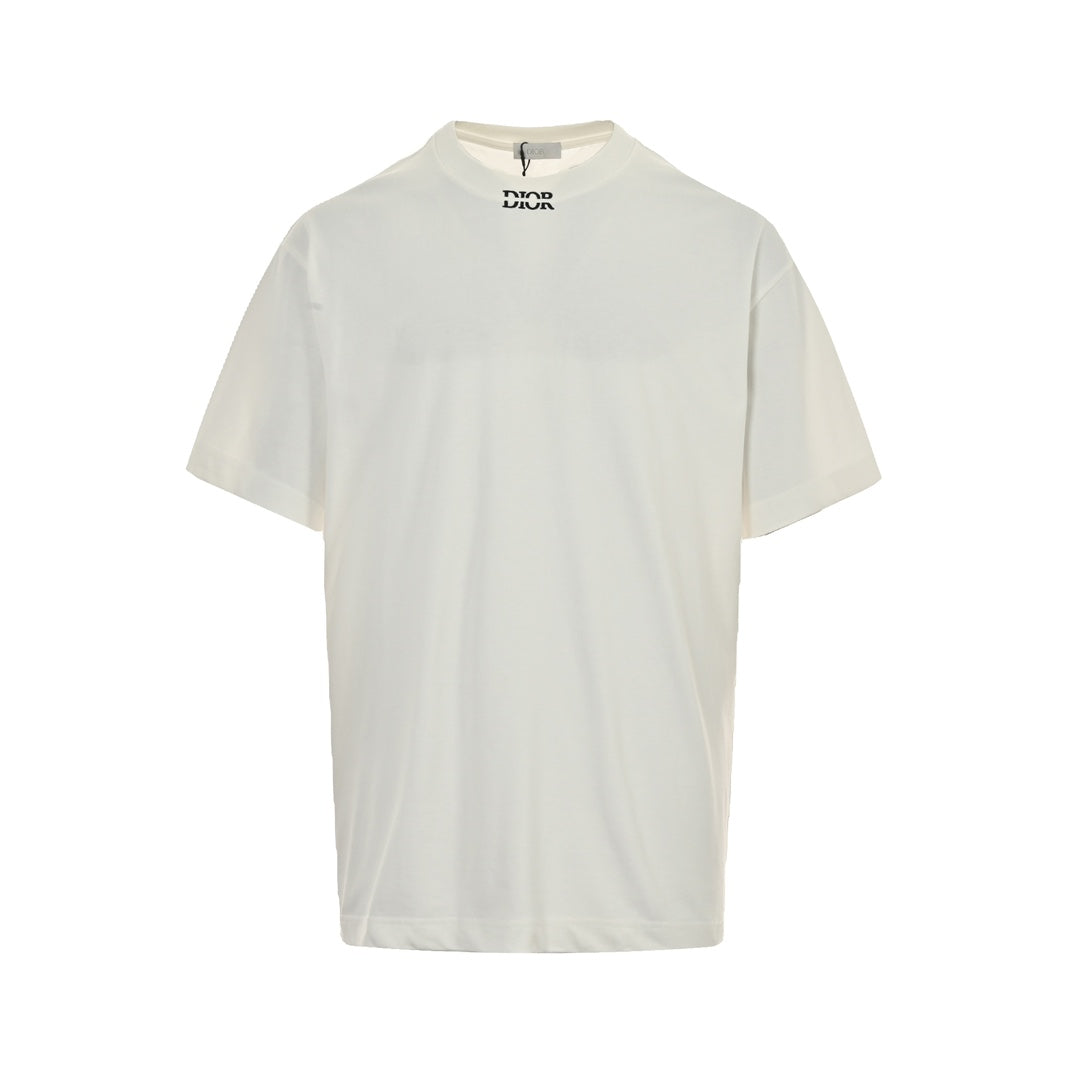 25ss Short sleeves with letter embroidery on neckline
