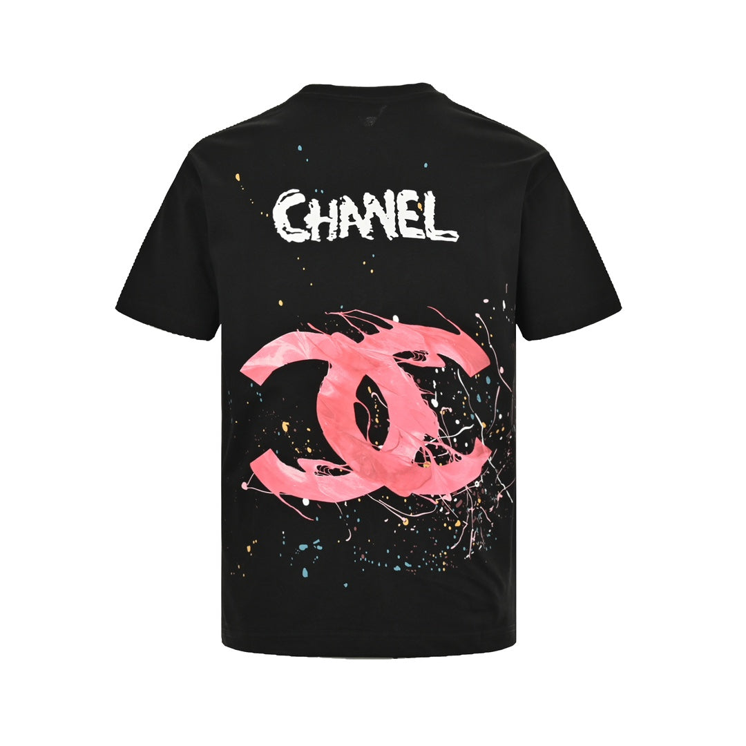 Hand-painted spray-painted short sleeves