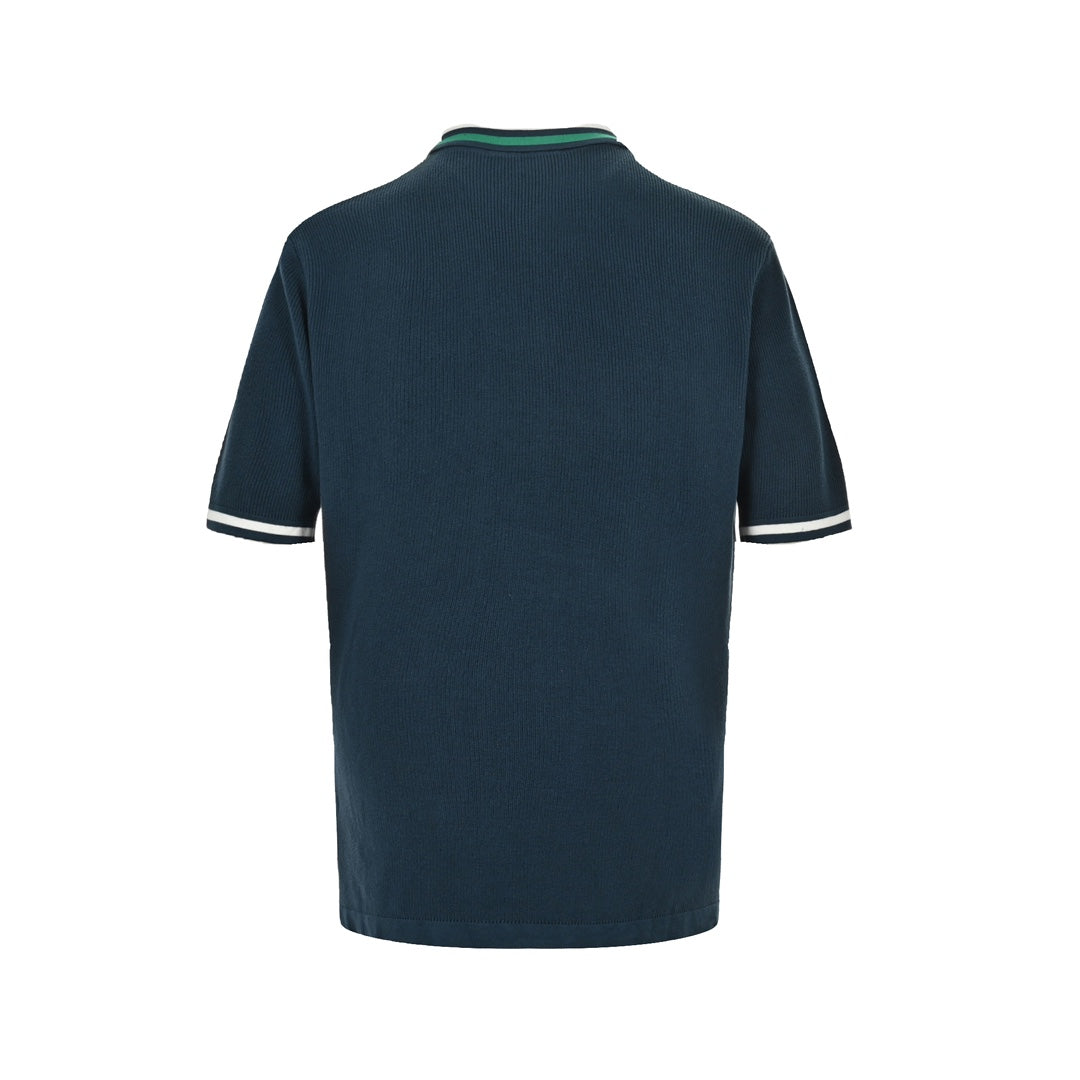 25ss Pocket Embroidered Knitted Polo Short Sleeve