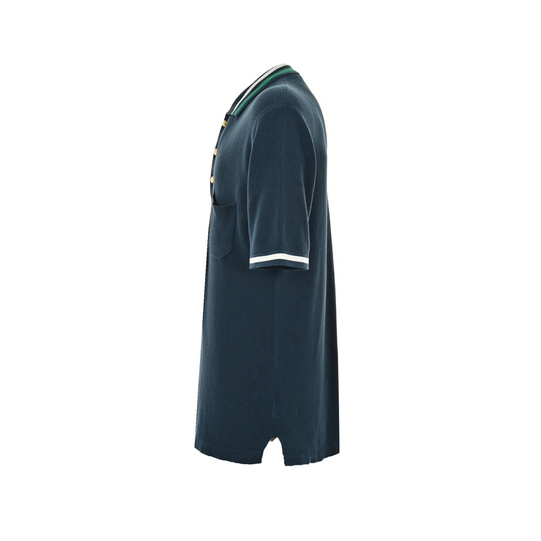 25ss Pocket Embroidered Knitted Polo Short Sleeve
