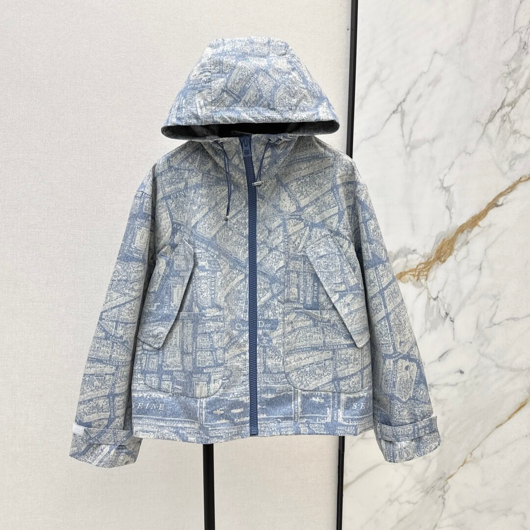 Pattern Oversized Hooded Jacket
