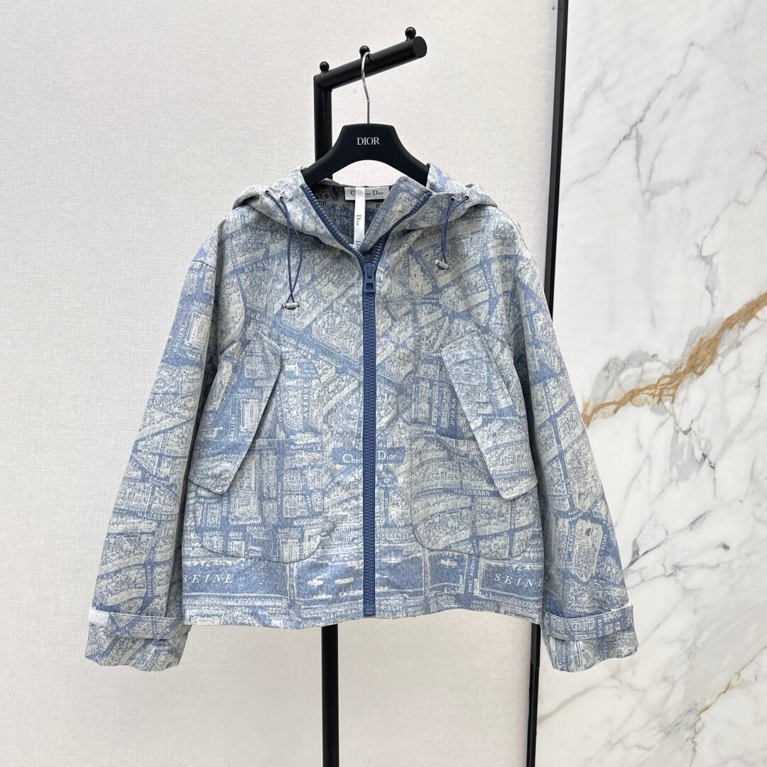Pattern Oversized Hooded Jacket