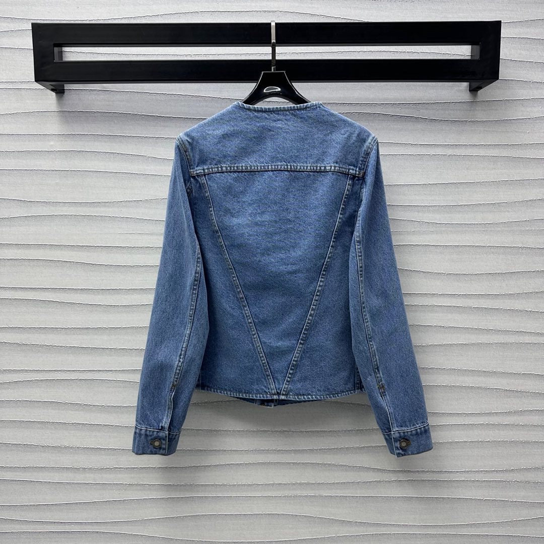Denim Jacket with Branded Logo Detail
