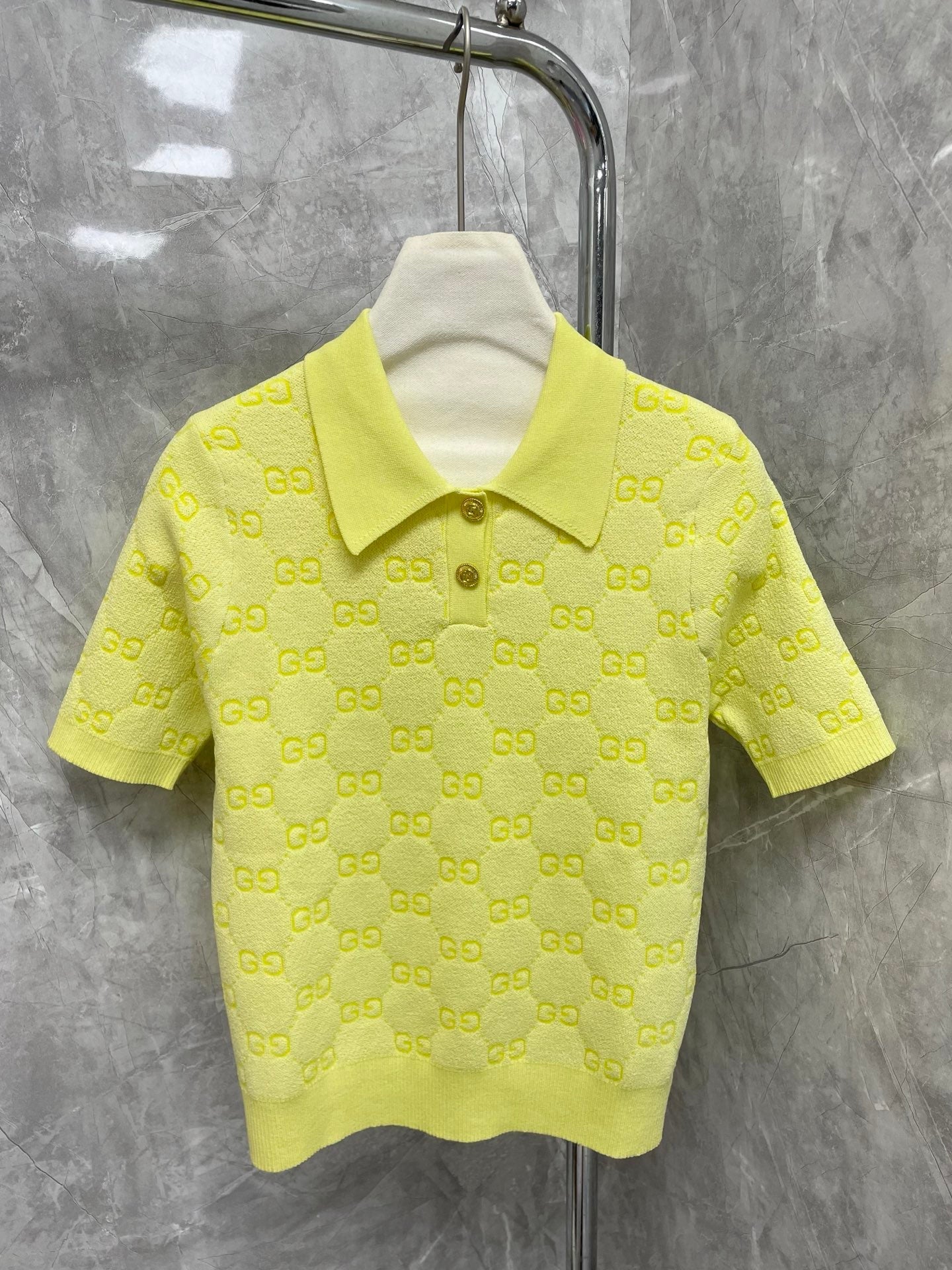 25 new Candy-Color Jacquard Knit Polo Tee