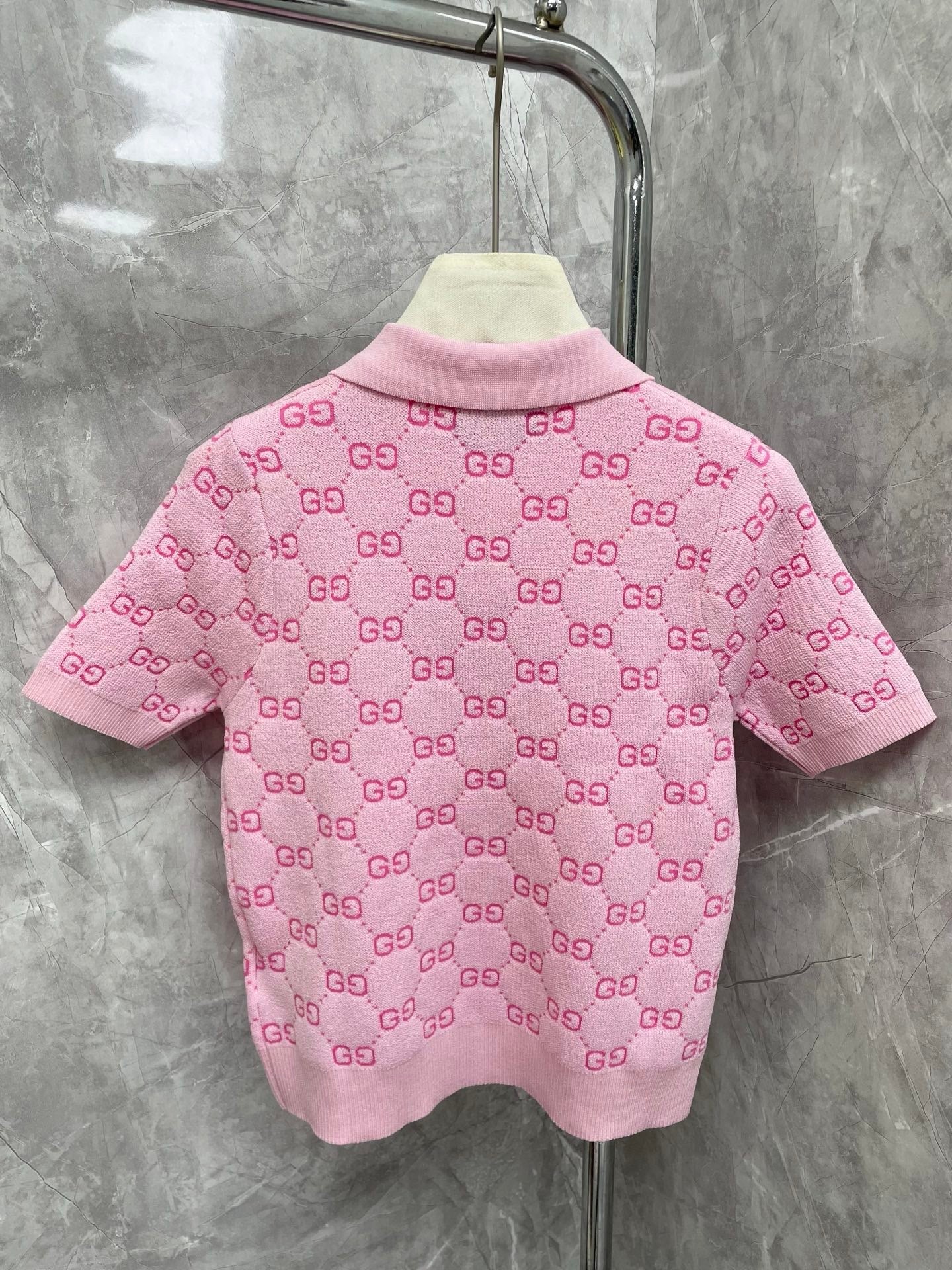 25 new Candy-Color Jacquard Knit Polo Tee