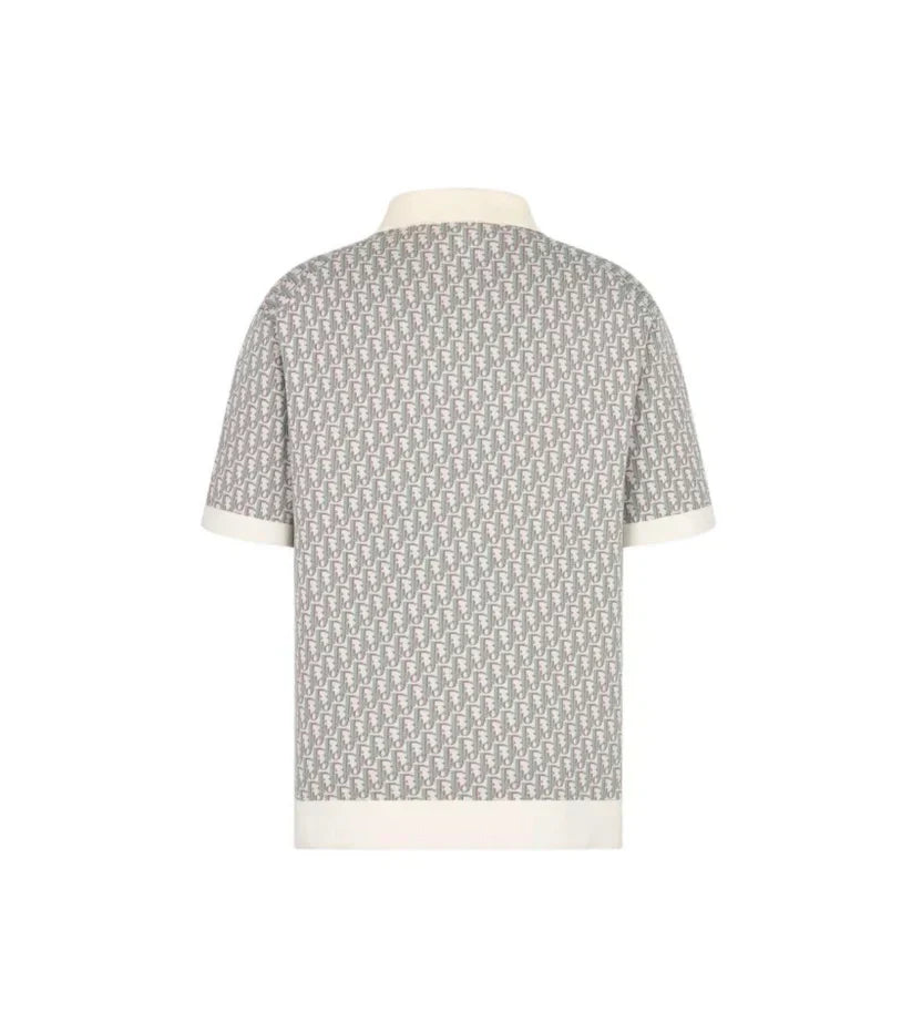 25ss Presbyopia all over printed knitted Polo short sleeves