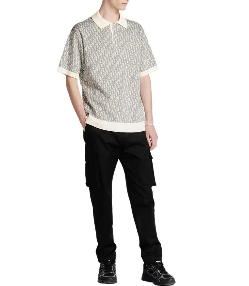 25ss Presbyopia all over printed knitted Polo short sleeves