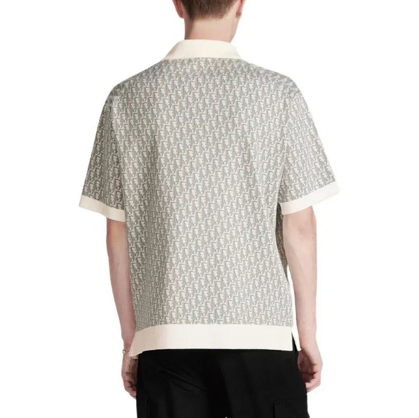 25ss Presbyopia all over printed knitted Polo short sleeves