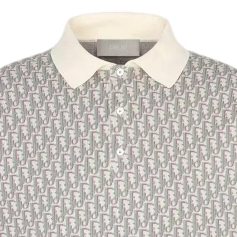 25ss Presbyopia all over printed knitted Polo short sleeves