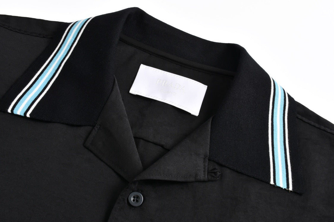 Silk suit top short sleeve shirt