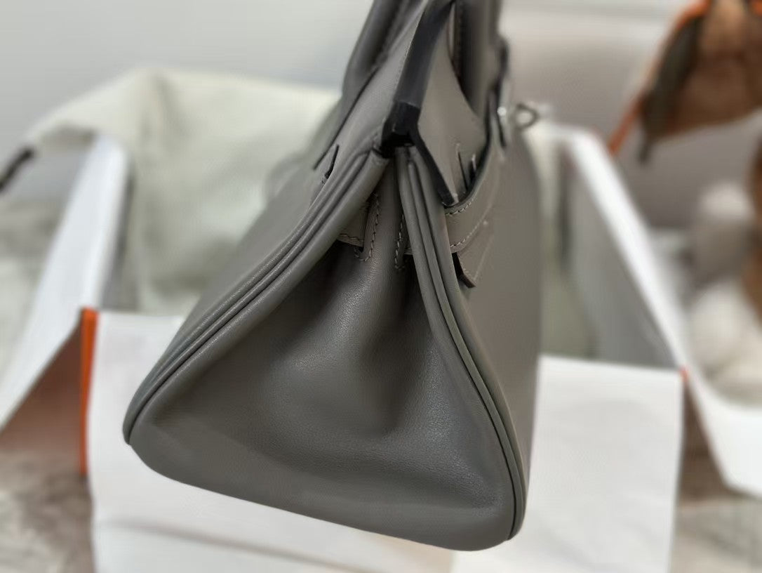 SHOULDER BIRKIN 29CM IRON GRAY CALFSKIN SILVER HARDWARE