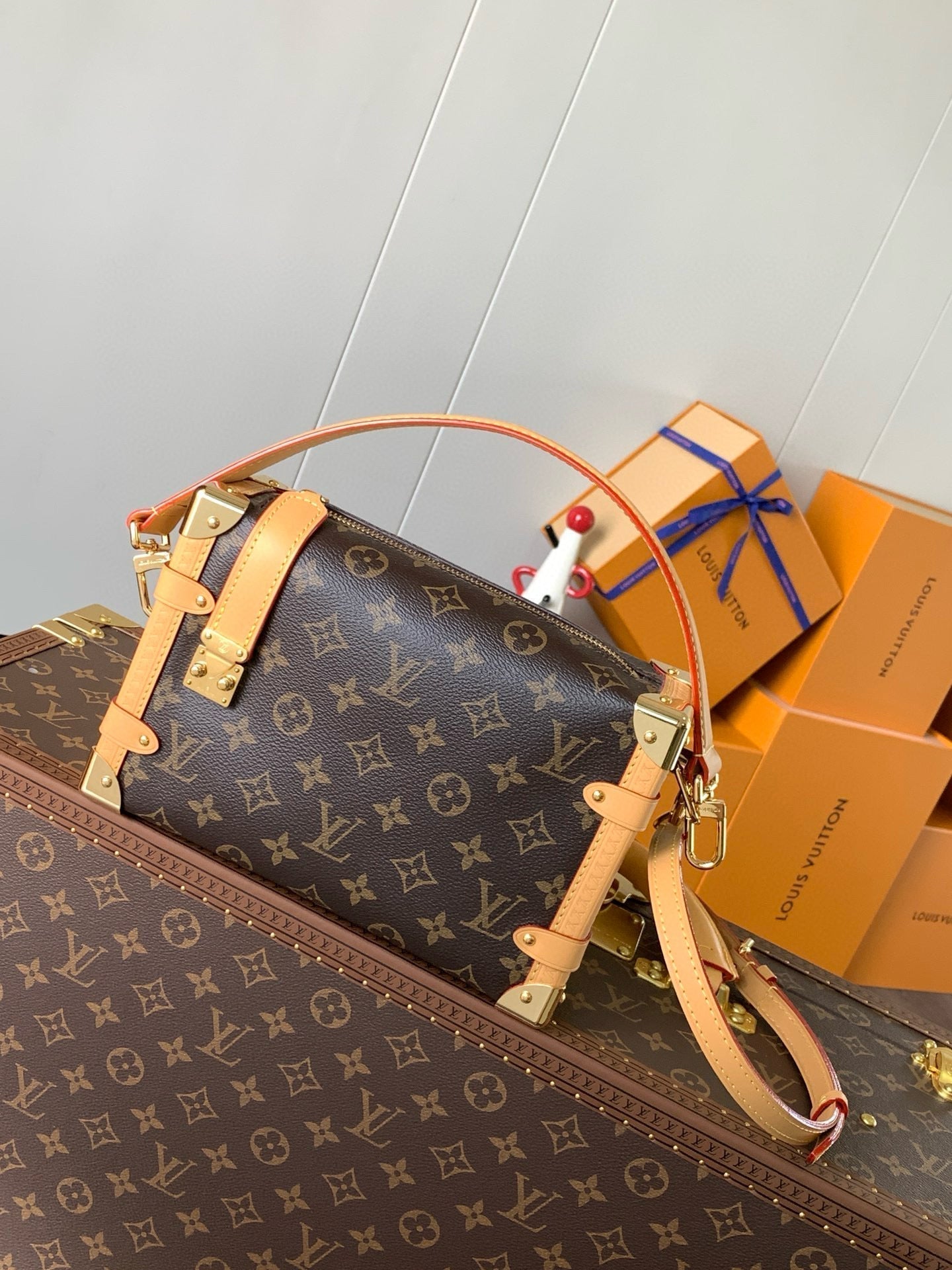 Pico Side Trunk 21cm Brown Monogram Coated Canvas