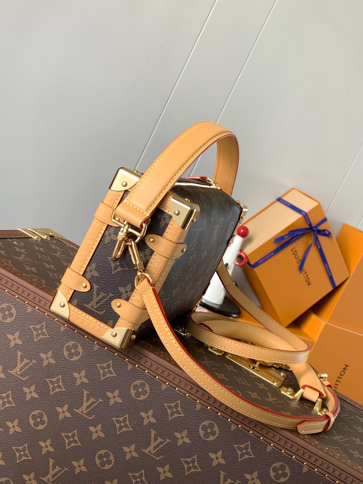 Pico Side Trunk 21cm Brown Monogram Coated Canvas